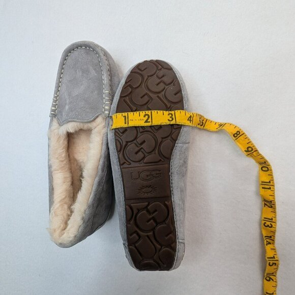 Ugg Ansley Light Grey Gray Shearling Lined Moccasin Shoe English & Arabic - Picture 12 of 14
